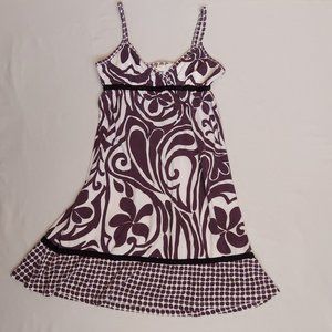 Roxy Dress Girls Large Purple White Retro Y2K Graphic Print Floral Tank - SOLD